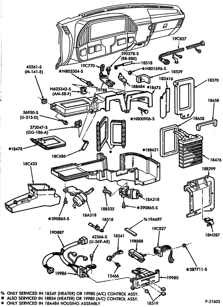 184 - HEATERS-Heater controls, ducts & plenum chamber - passenger compartment - Page B-F150/350,F(Super Duty)