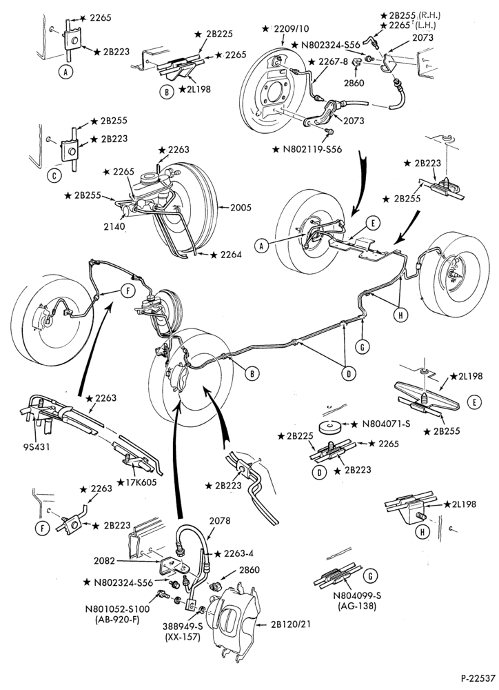 20 - BRAKES-Disc brake system - B/T 74 - w/o anti-lock