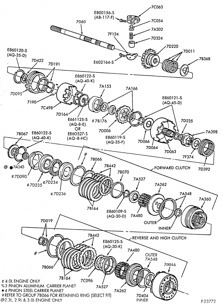 AUTOMATIC TRANSMISSION-INTERNAL PARTS - Clutches, gears, shafts, governor - Page A-A