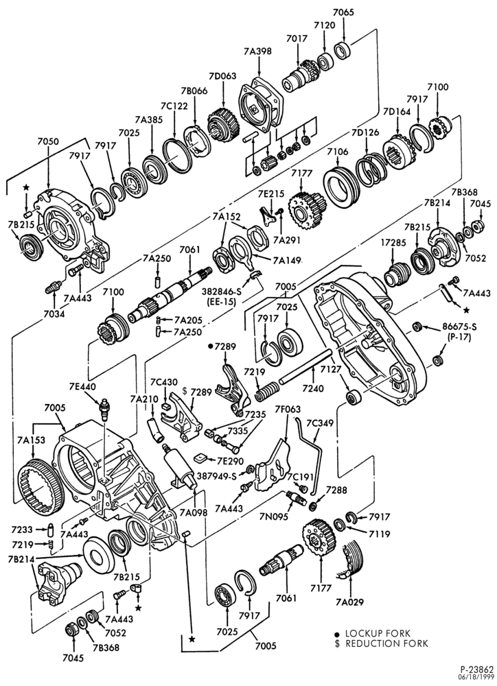 70 - TRANSFER CASE (FOUR WHEEL DRIVE)-Part time - Warner - manual shift - 4x4 - Warner 1354-B