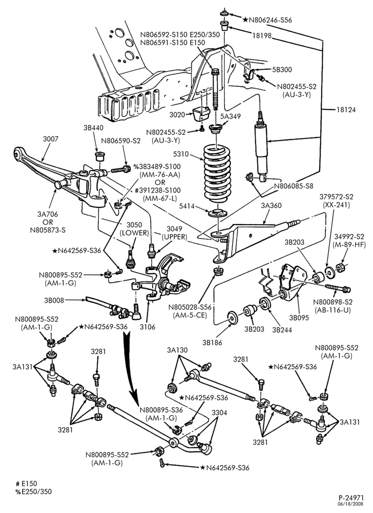 FRONT SUSPENSION-Front suspension - Page B-E150/350,E(Super Duty)
