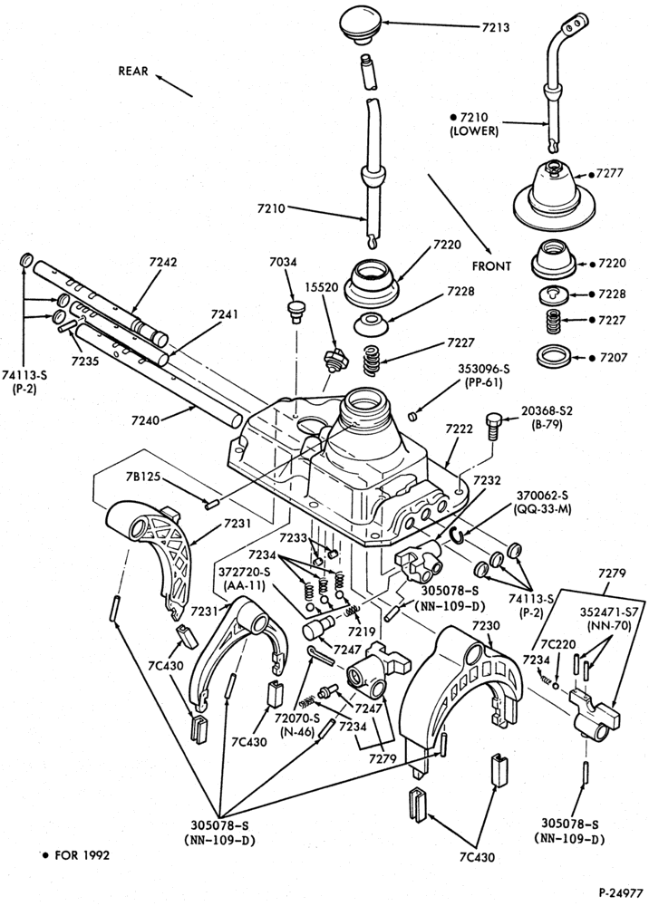 72.1 - GEARSHIFT MECHANISM-Gearshift mechanism, forks - Warner T-18-F150/350