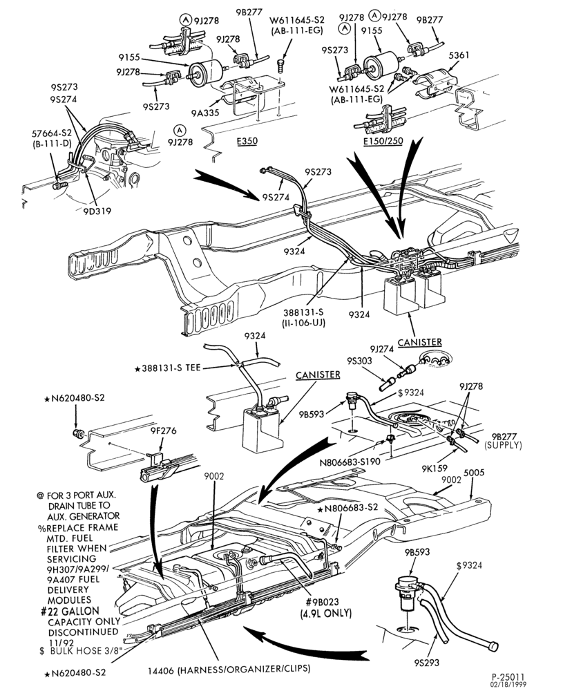 90 - 8 CYL. 7.5L - GAS-Fuel system & related parts - lines - midship - Page A