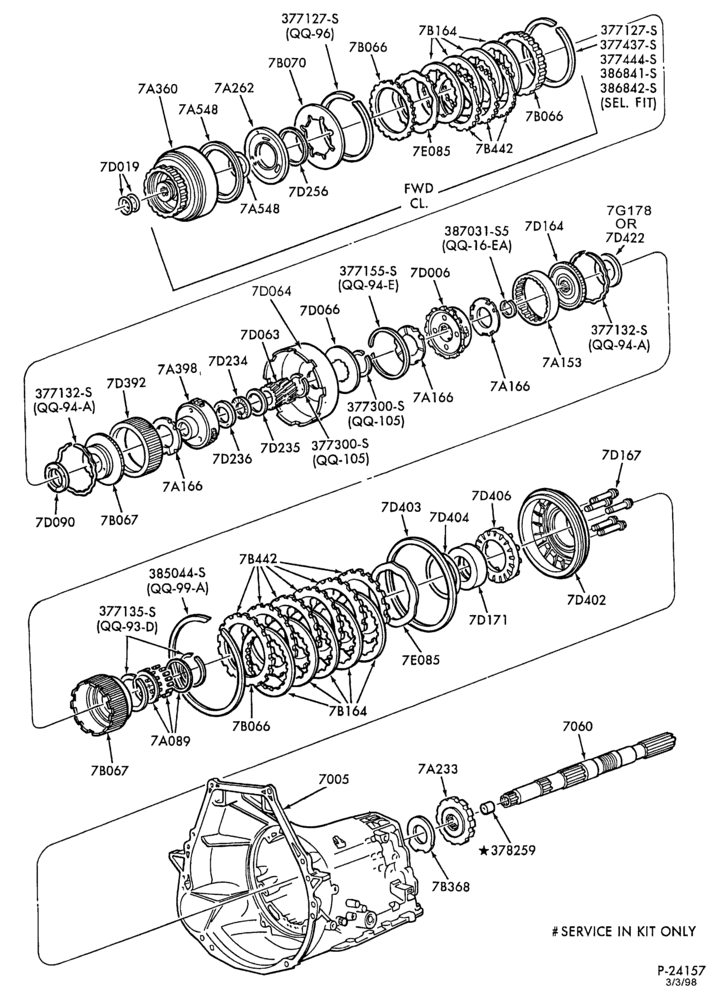 A70.3 - C6 TYPE-INTERNAL PARTS - Clutches, gears & shafts - Page B-E150/350