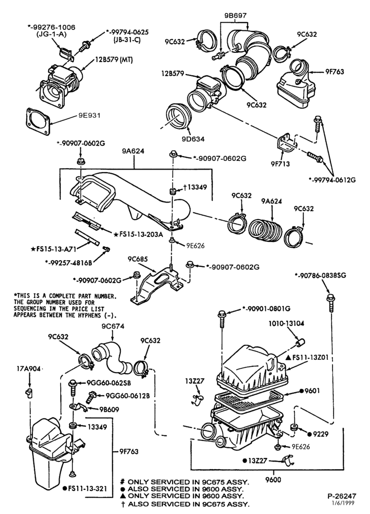 96 - 4 CYL. 2.0L-Air cleaner