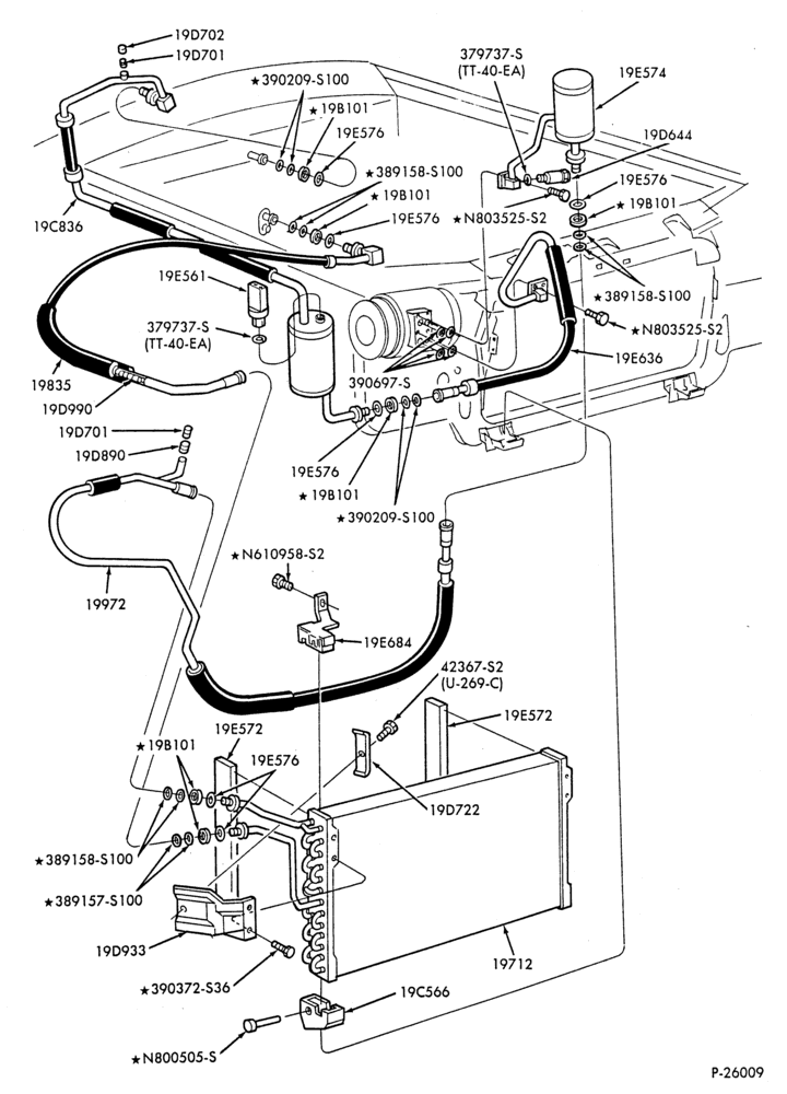AC HOSES & TUBES-6 cyl. - 3.0L-E,ME
