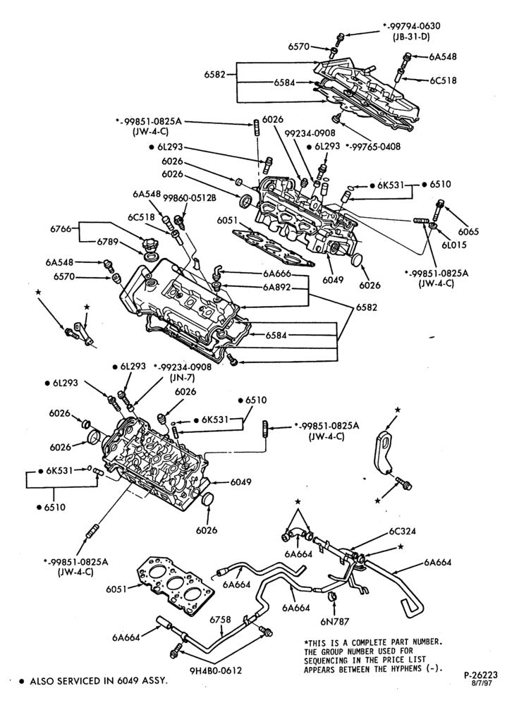 60.2F - 6 CYL. 2.5L - DOHC-Valve cover and related parts