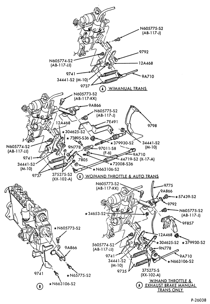 97.1 - 6 CYL. FD-1060 DIESEL-Accelerator linkage -w/in-line injector pump-Page B