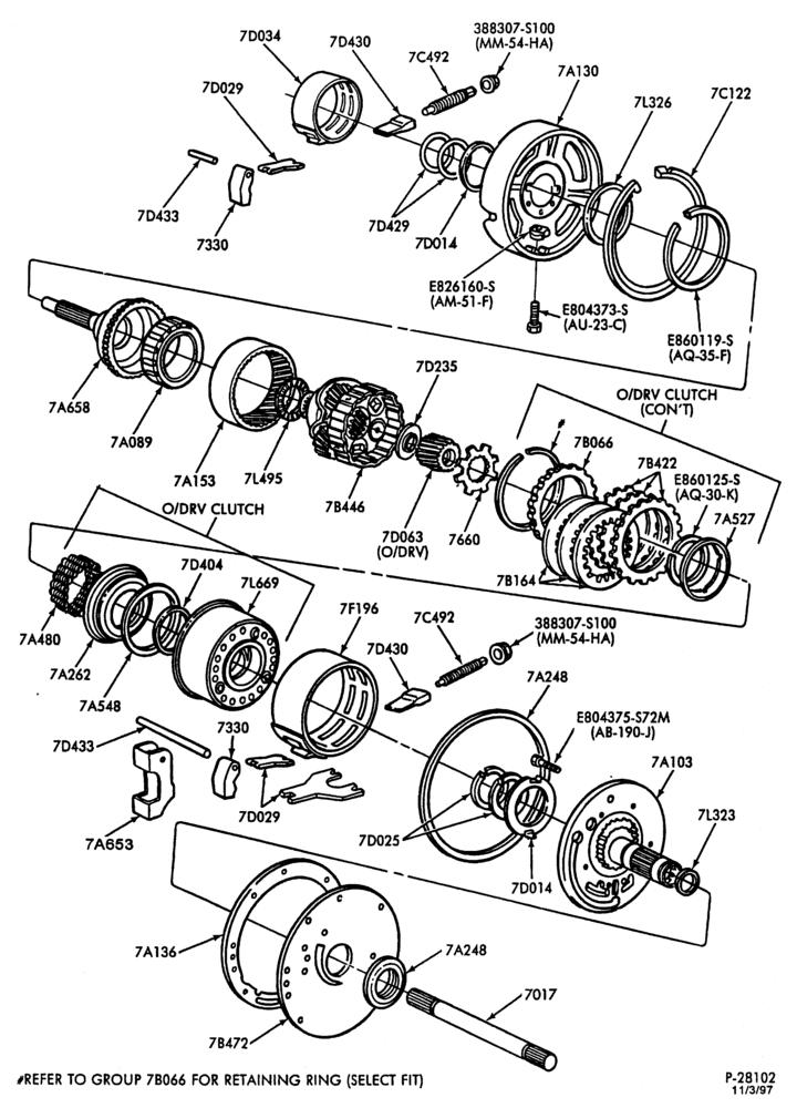 AUTOMATIC TRANSMISSION-INTERNAL PARTS - Clutches - w/snap type shell - Page B-A