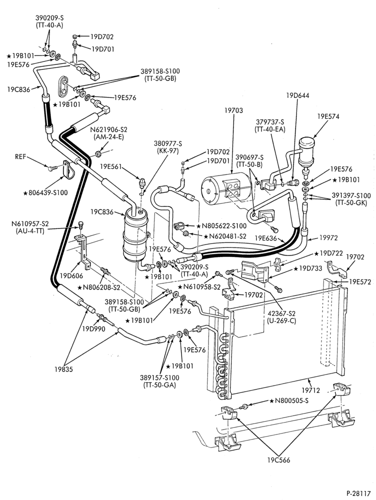 AC HOSES & TUBES-6 cyl. - 3.0L - SHO-E