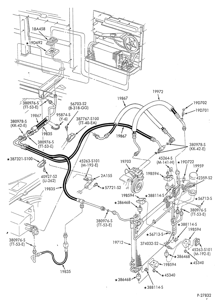 AC HOSES & TUBES-6 cyl. - 4.9L - w/aux. A/C - w/aux. heat - L.W.B.-E