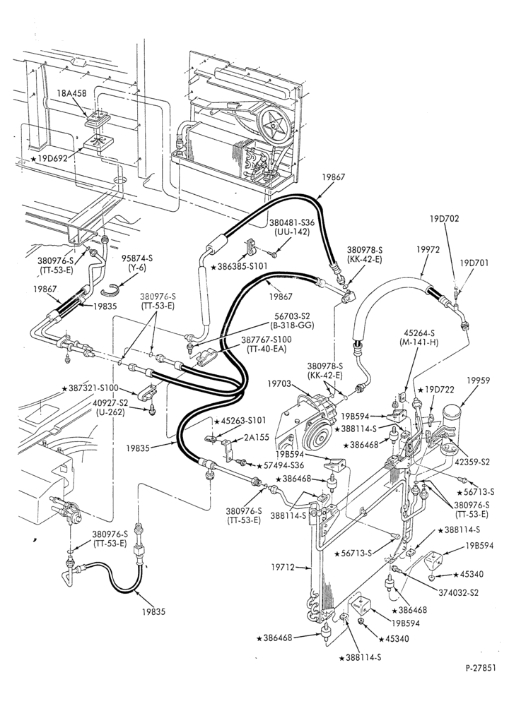 AC HOSES & TUBES-8 cyl. - 7.5L - w/aux. A/C - w/aux. heat - S.W.B.-E