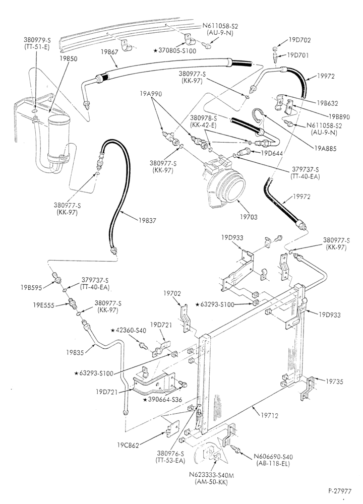 AC HOSES & TUBES-6 cyl. - 4.9L - pre-charged-F & U