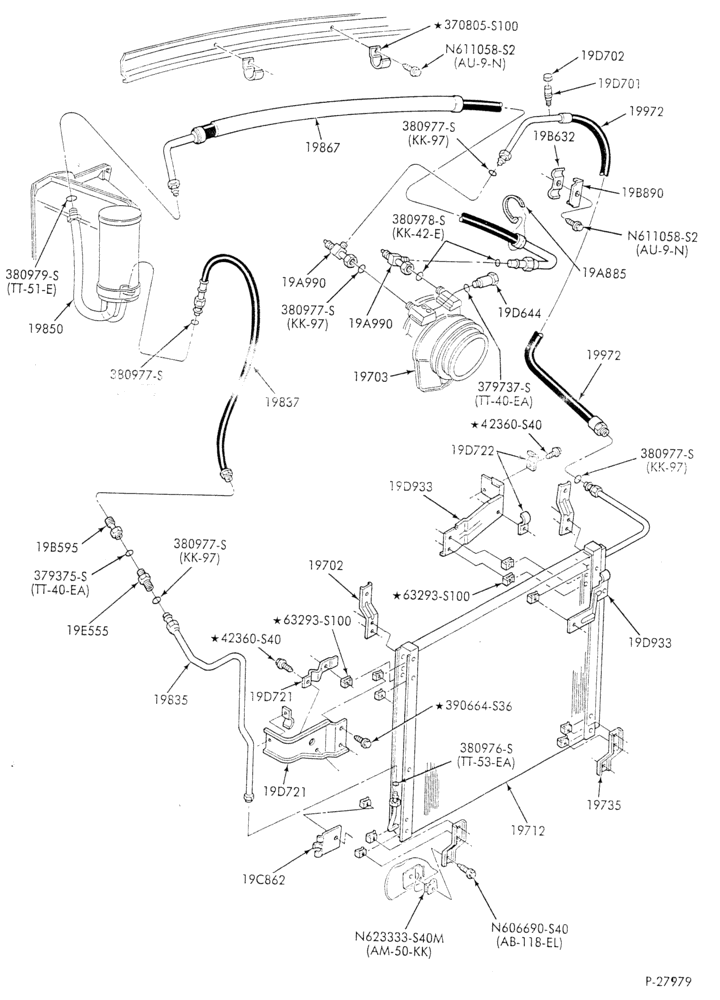AC HOSES & TUBES-8 cyl. - 5.0L - pre-charged-F & U