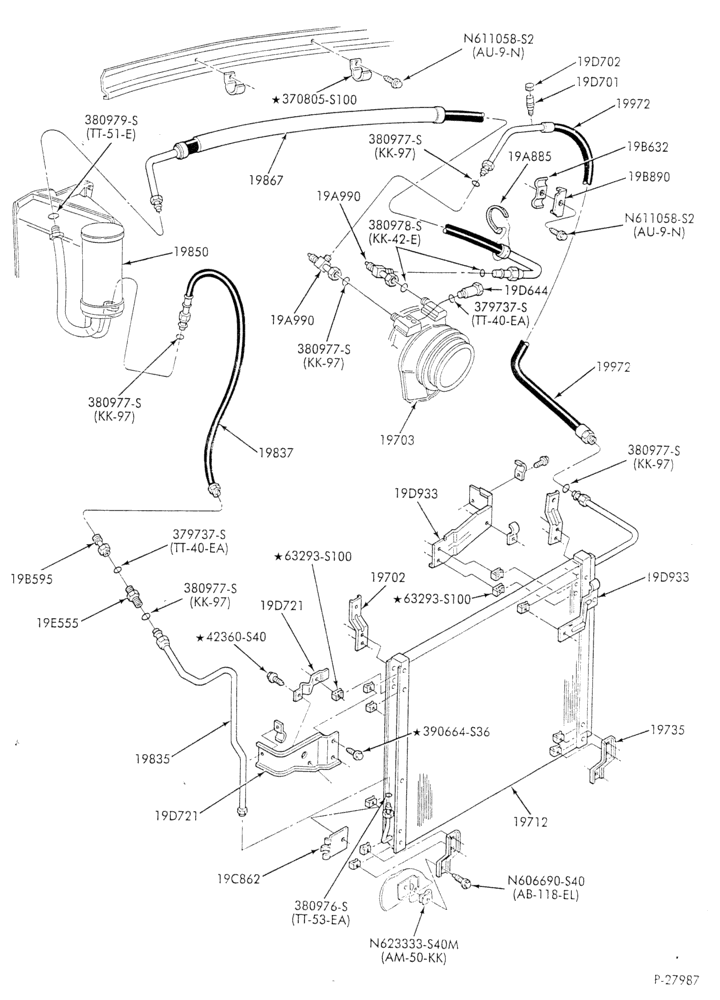 AC HOSES & TUBES-6 cyl. - 4.9L - pre-charged-F & U