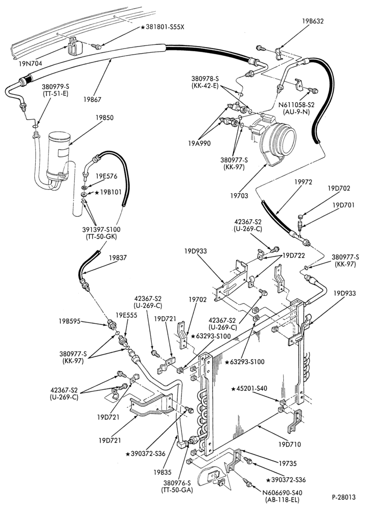 AC HOSES & TUBES-8 cyl. - 7.3L - pre-charged-F & U