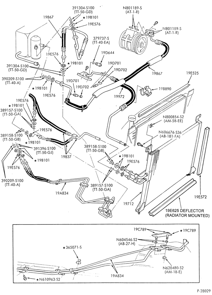 AC HOSES & TUBES-6 cyl. - 2.8L-A
