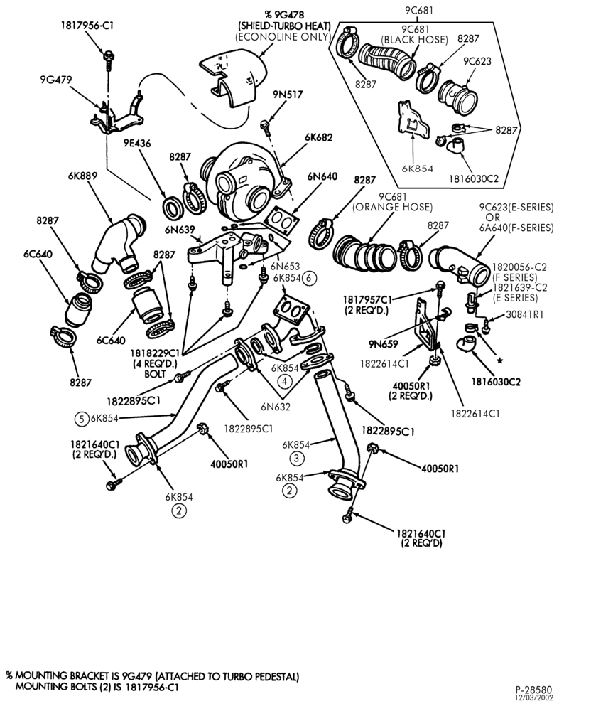 ENGINE-Turbocharger, piping & related parts-E250/350,E(Super Duty)