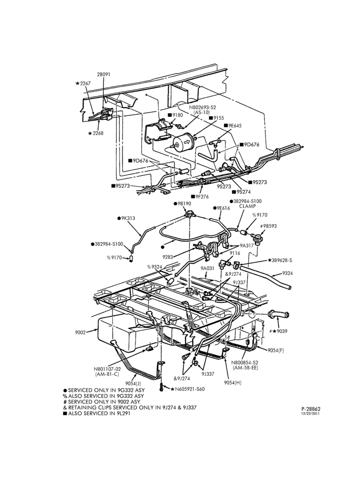 90 - 6 CYL. 3.8L-Fuel lines & related parts - Page B