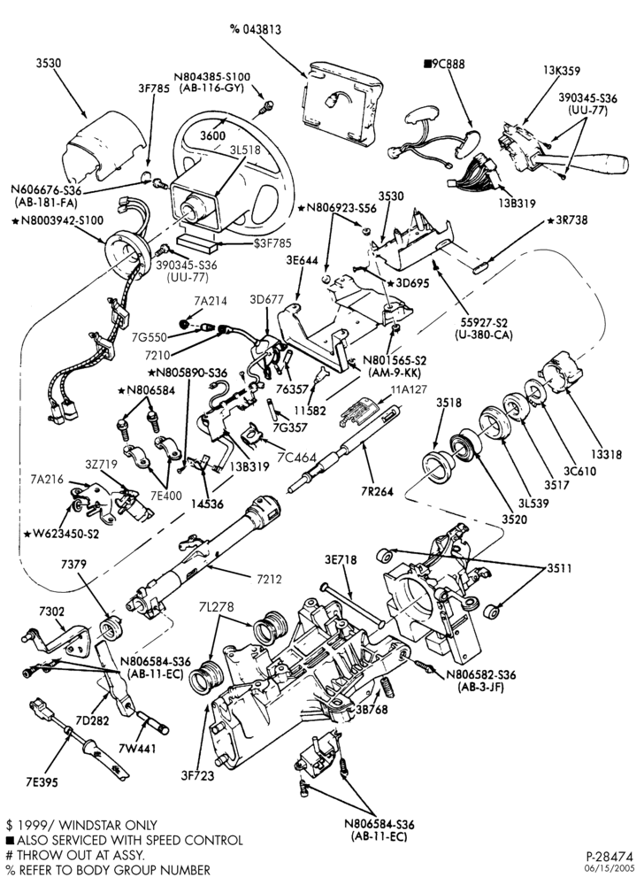 AUTOMATIC TRANSMISSION-EXTERNAL PARTS - Steering column - column shift - fixed wheel-TW
