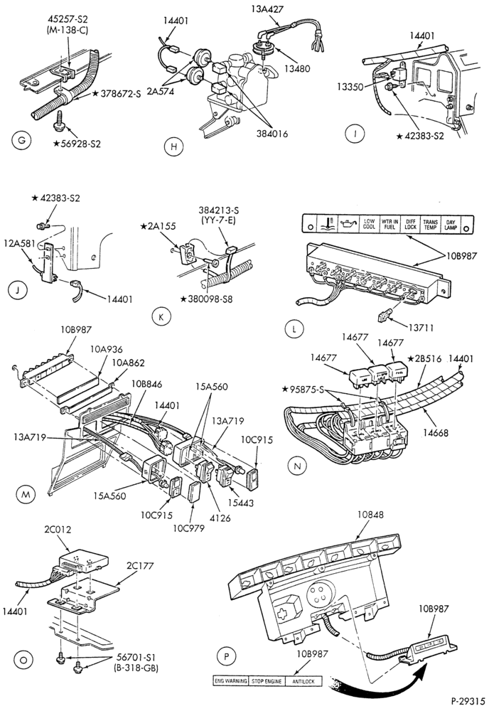 LAMPS AND HORNS-Instrument panel wiring - Page B-F-FT600/900