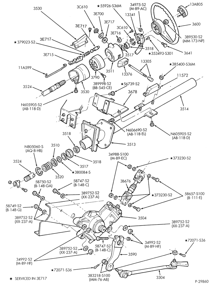 STEERING WHEEL AND COLUMN-Column - for floor shift - B/T 81 (cab) - with auto. trans.-F-FT700/900 (Stripped Chassis