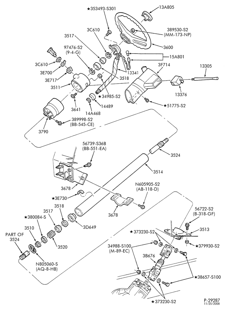 FRONT SUSPENSION AND STEERING-Column & related parts-F-FT700/900 (Stripped Chassis