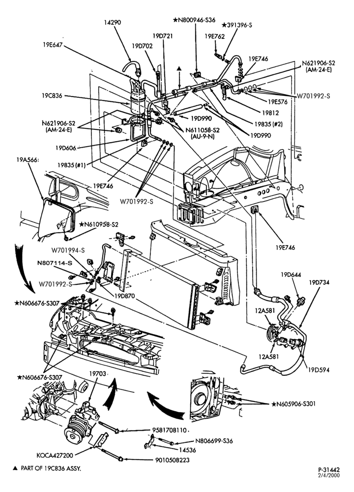 AIR CONDITIONER-Condenser & dehydrator - 8 cyl. 3.4L - SHO