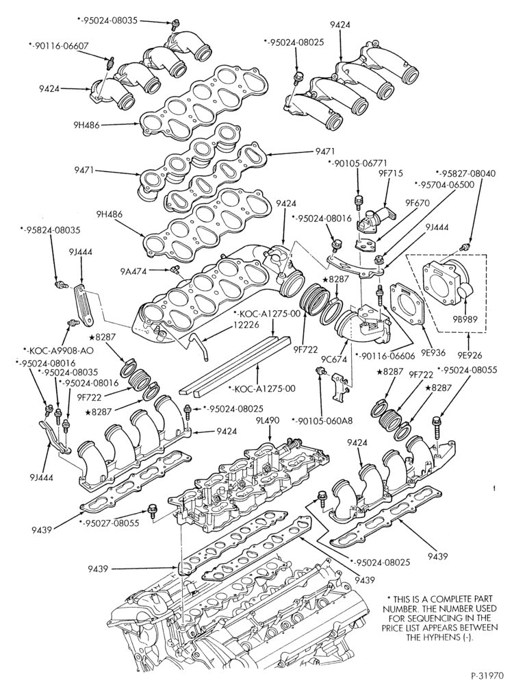 93 - 8 CYL. 3.4L - SHO - E (TAURUS)-Manifold installation - intake