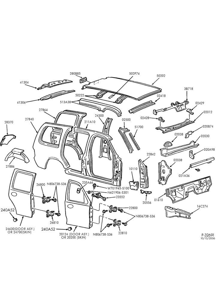 S/M - SHEET METAL-Sheet metal - upper body-TE