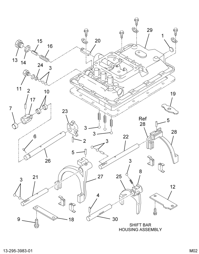 ....HOUSING,SHIFT BAR W/BARS & FOR (Intl. 2585098C91)