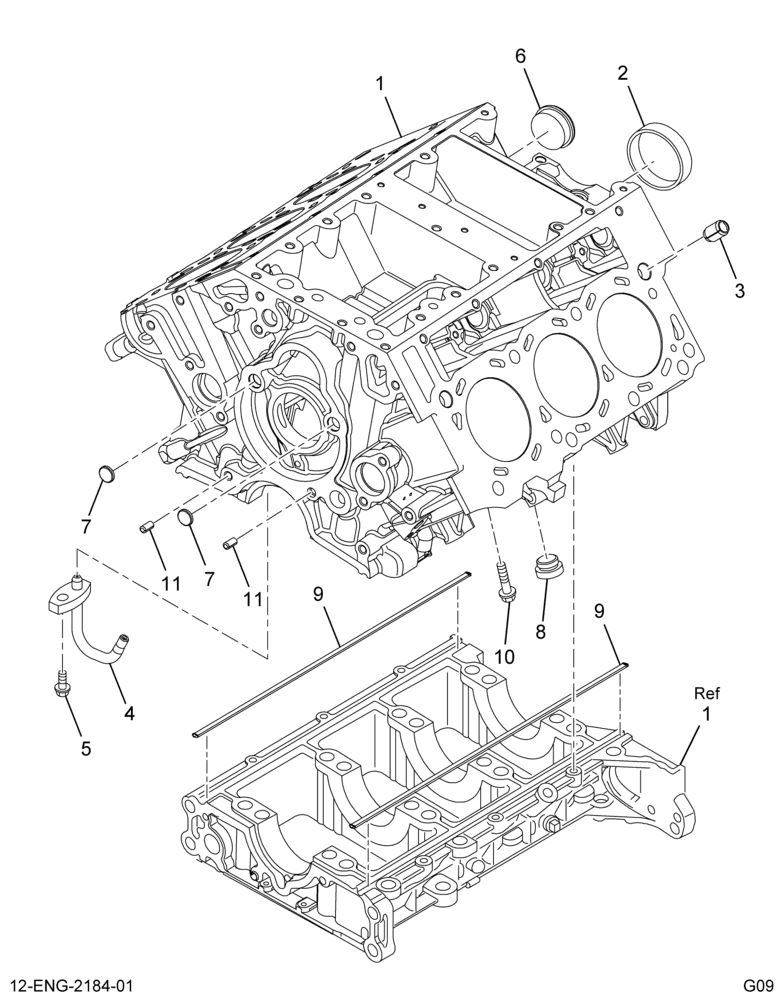 ......CRANKCASE ASSEMBLY, 4.5L V-6 (7E7Z-6010-AA)