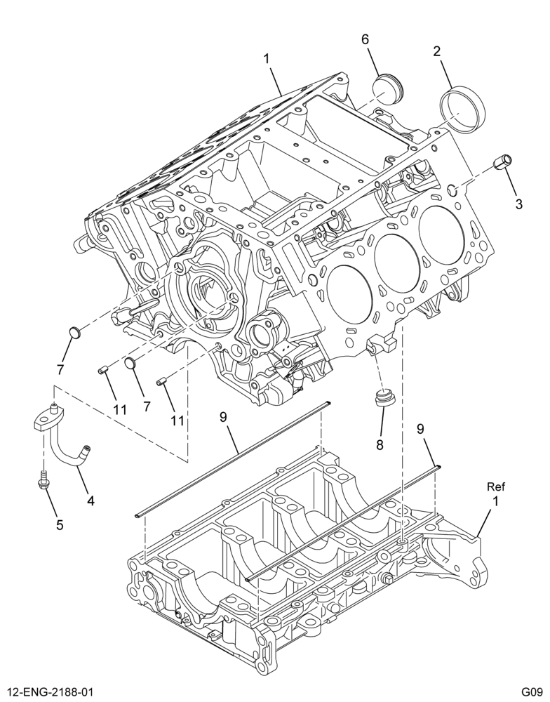......CRANKCASE ASM, 4.5L (7E7Z-6010-AA)