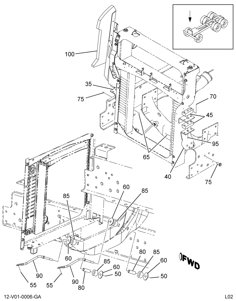 COOLING PKG MTG; RADIATOR, STAY ROD