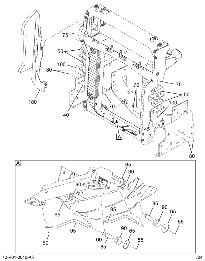 COOLING PKG MTG; RADIATOR, STAY ROD 2/2