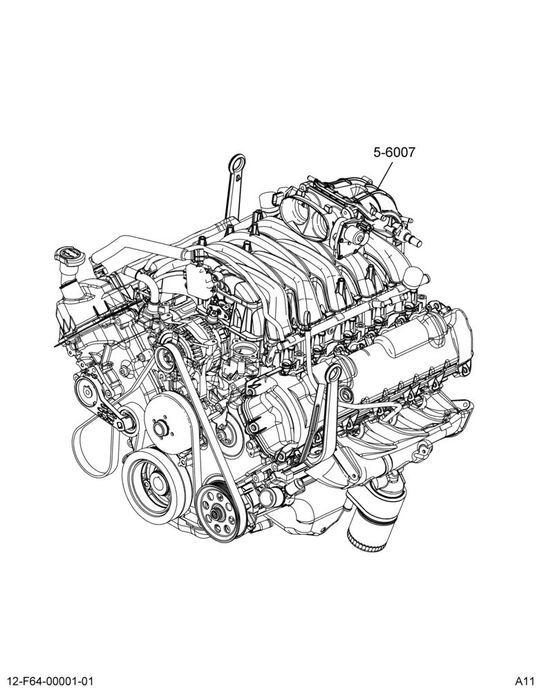 ENGINE ASSEMBLY; FORD, 6.8L GAS ENG