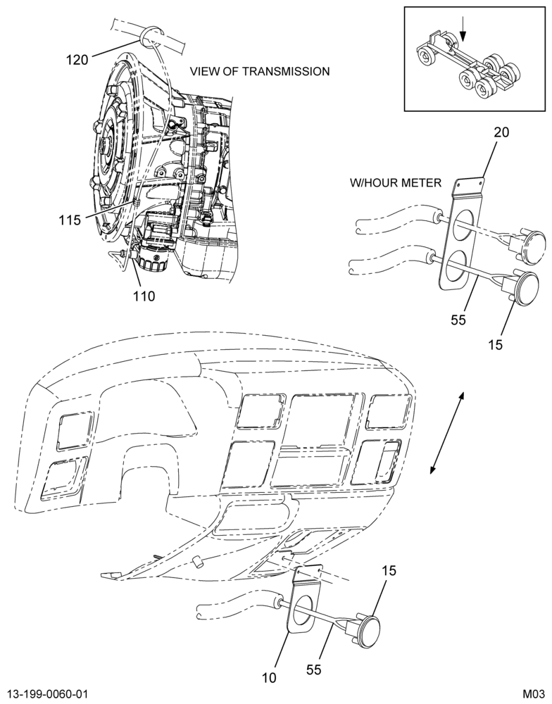 XMSN OIL TEMP GA WIRING; INSTRUMENT PANEL EFFECTS