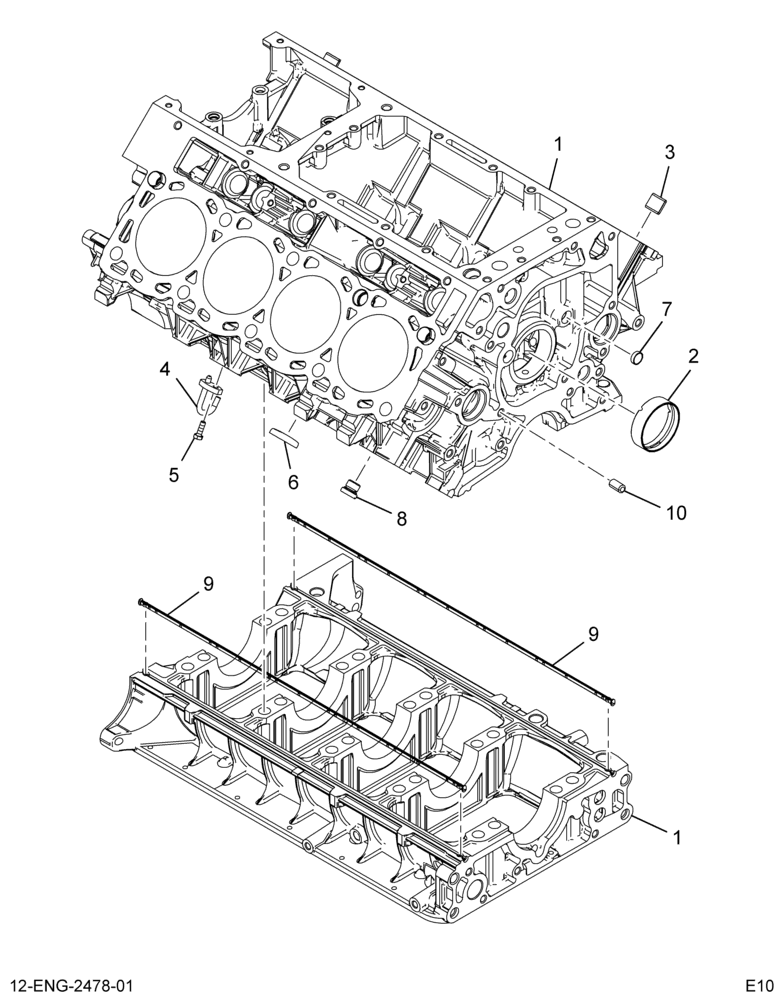 Схема ......CRANKCASE ASSEMBLY (6C3Z-6010-A)