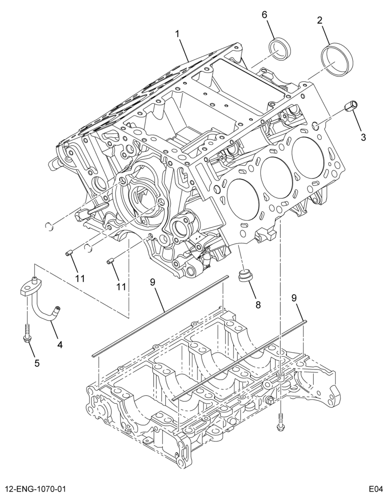 ......CRANKCASE MACHINED V6               A (6E7Z-6010-C1)