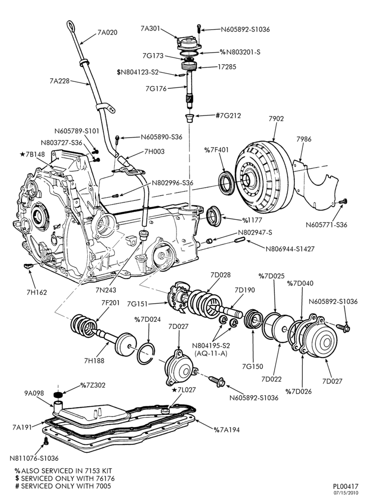 AUTOMATIC TRANSMISSION-INTERNAL PARTS - Case, converter assembly & related parts-TW