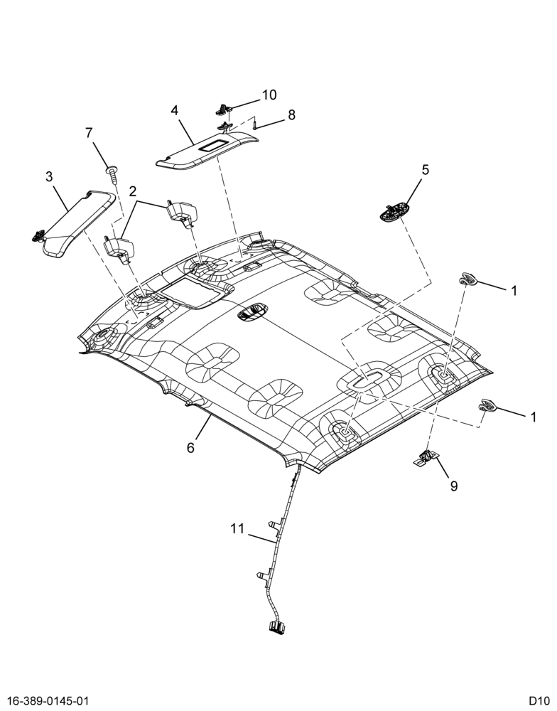 ..PANEL  ASSY-HLNR DOME LT & GAG (Intl. 3855857C92)