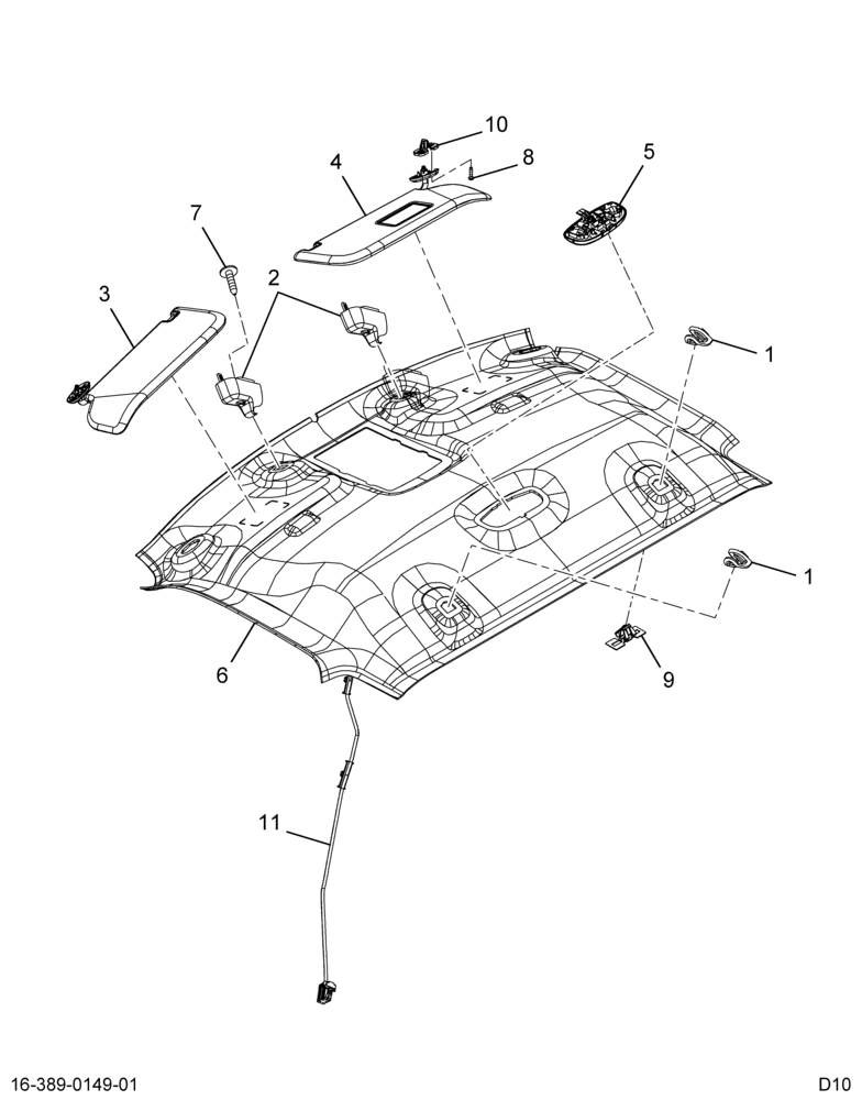 ..PANEL  ASSY-HLNR DOME LT & GAG (Intl. 3855840C92)
