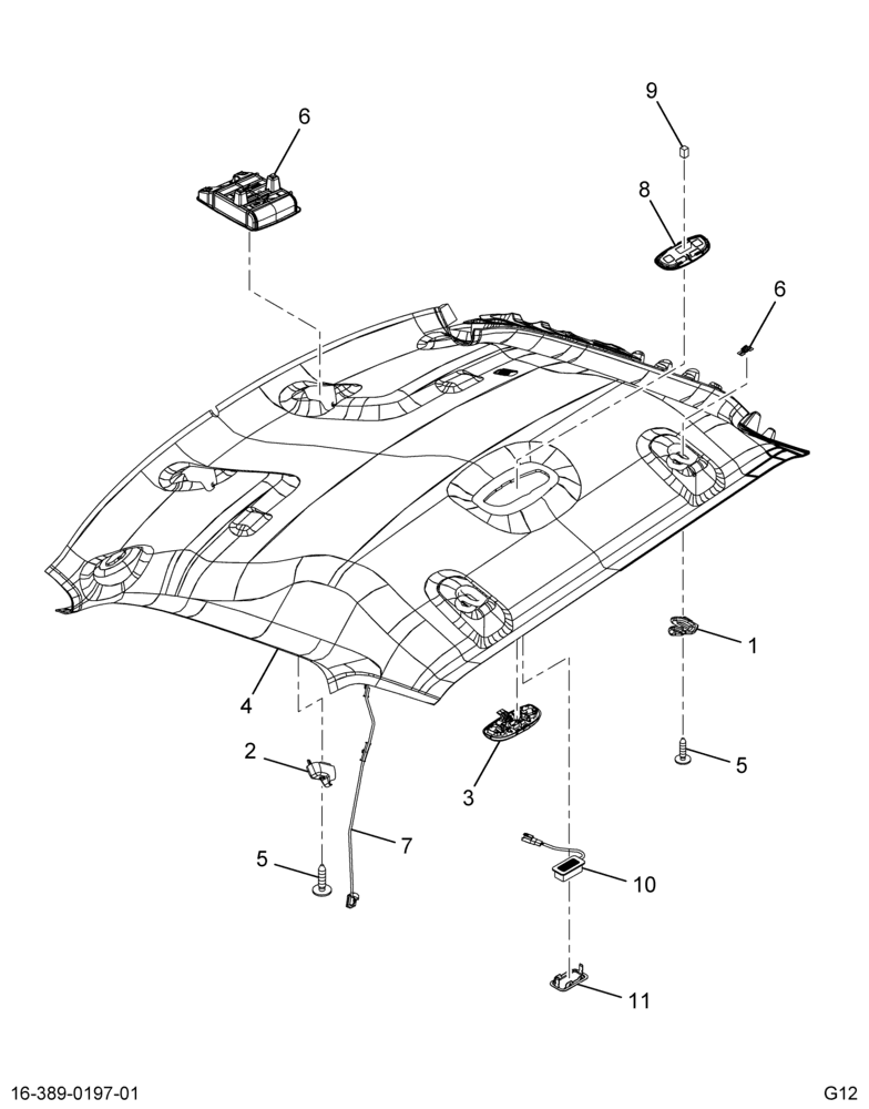 ..PANEL , ASSY-HLNR DOME LT W/FX (Intl. 3939369C91)