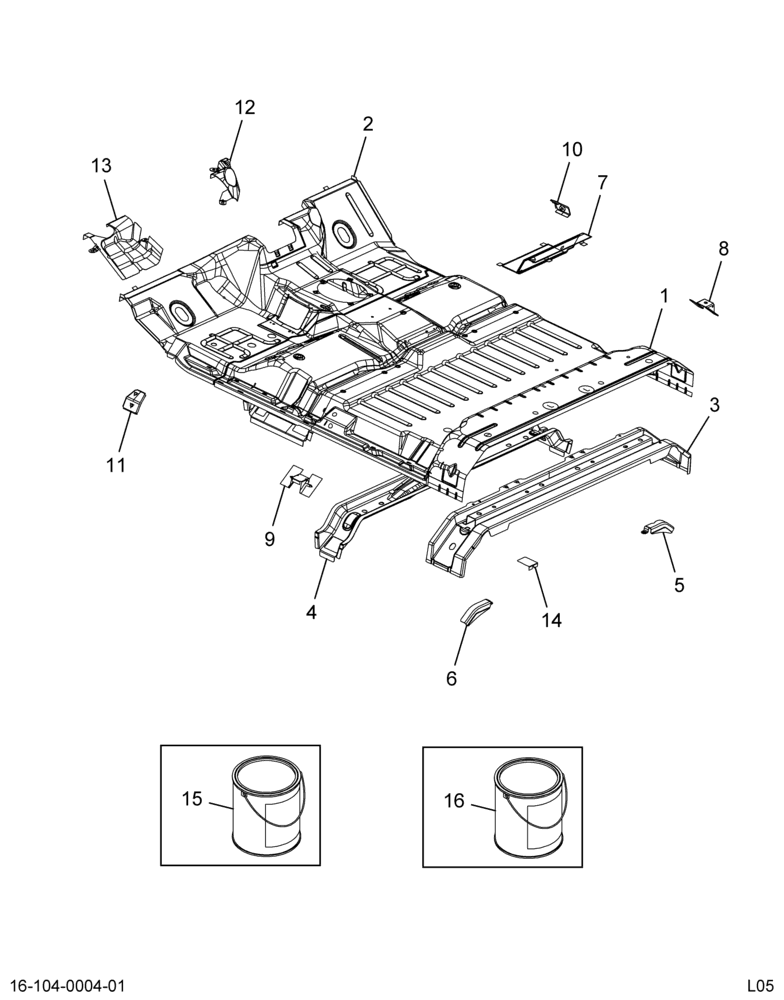 ....UNDERBODY,ASM FLOOR SUPER CAB (Intl. 3609108C1)