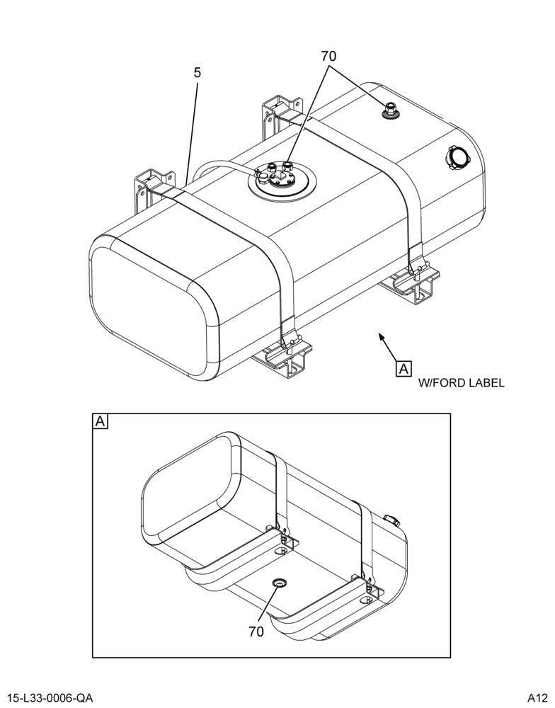 FUEL TANK MODULE; LT SIDE DRAW TUBES, (ABR#14)