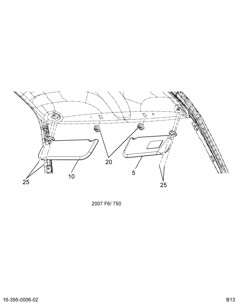 SUN VISOR INSTL 2/2