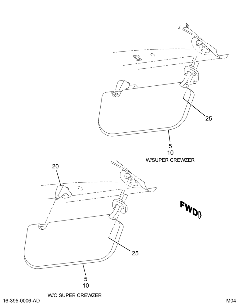 SUN VISOR INSTL