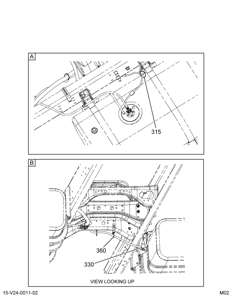 CENTER CHASSIS HARNESS; FUEL TANK, SINGLE, RIGHT SIDE, UC 2/2