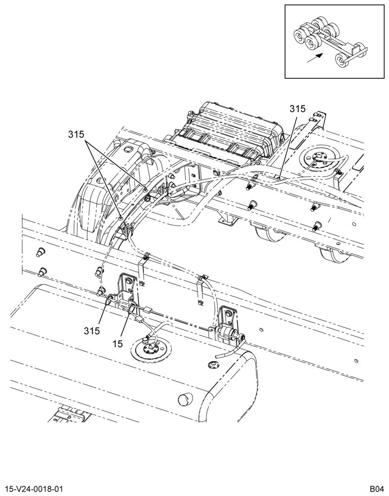 CENTER CHASSIS HARNESS; DUAL FUEL TANKS