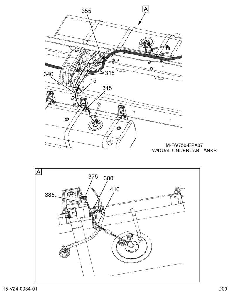 CENTER CHASSIS HARNESS; DUAL FUEL TANKS